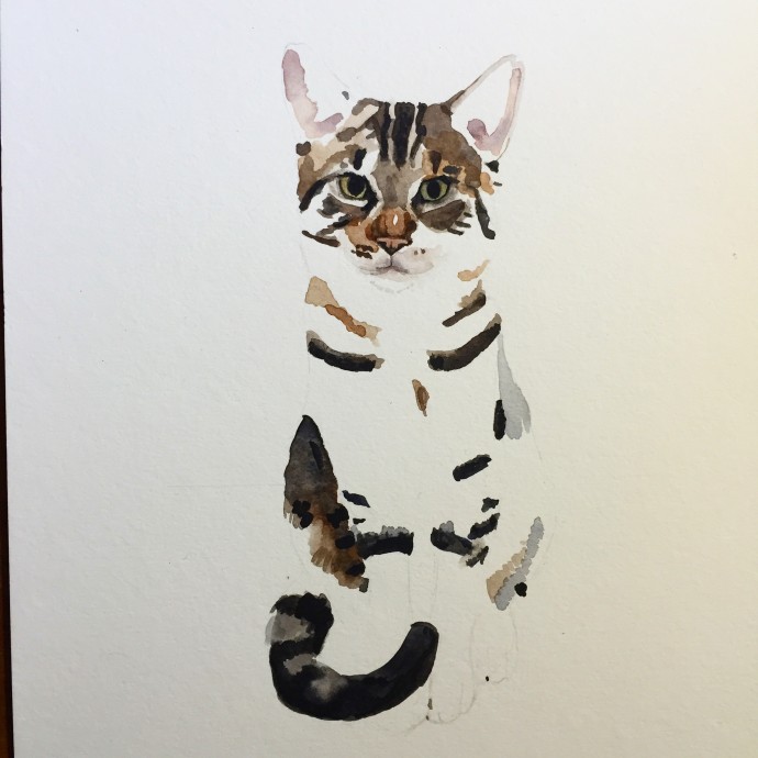 Gustav (Unfinished) 9"x12", Watercolour, 2015. (Commission)